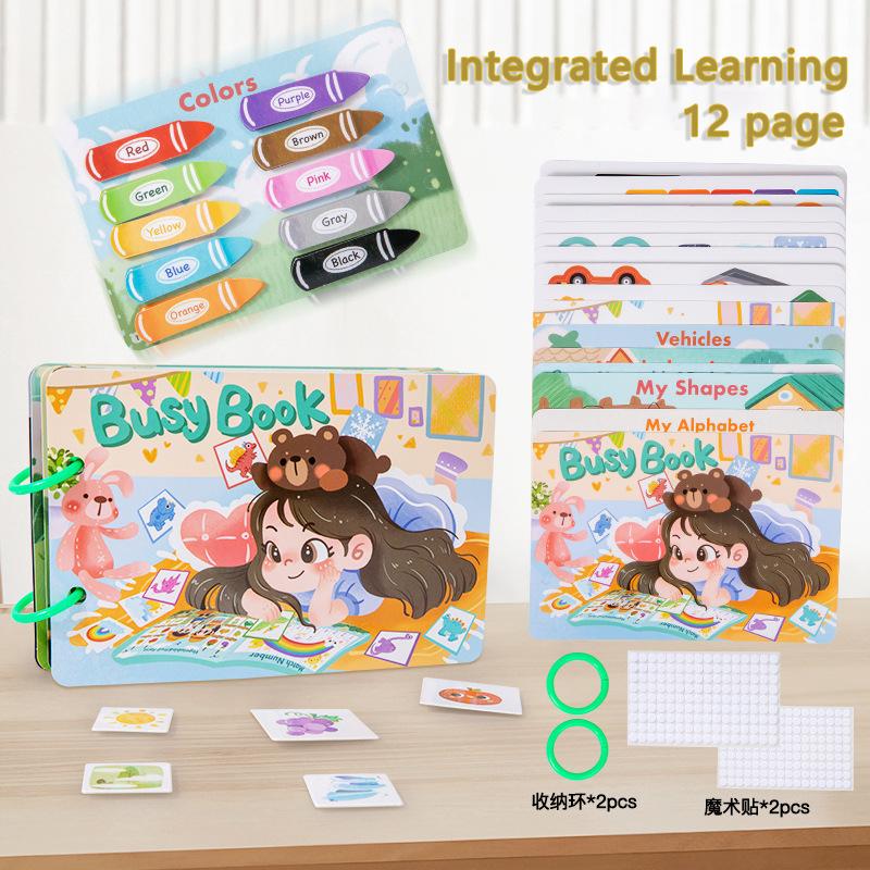 

Magical Busy Book Montessori Baby Toys My First Quiet Book Sticker Paste Learning Number Letters Color Educational Matching Game