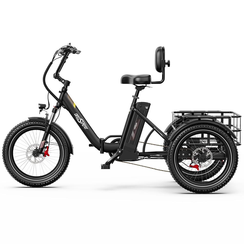 Vélo électrique Onesport OT30 Pro 20" Moteur 500W Vélo cargo électrique pliable Shimano 7 vitesses Freins à disque doubles 48V 18AH Charge maximale 180 kg