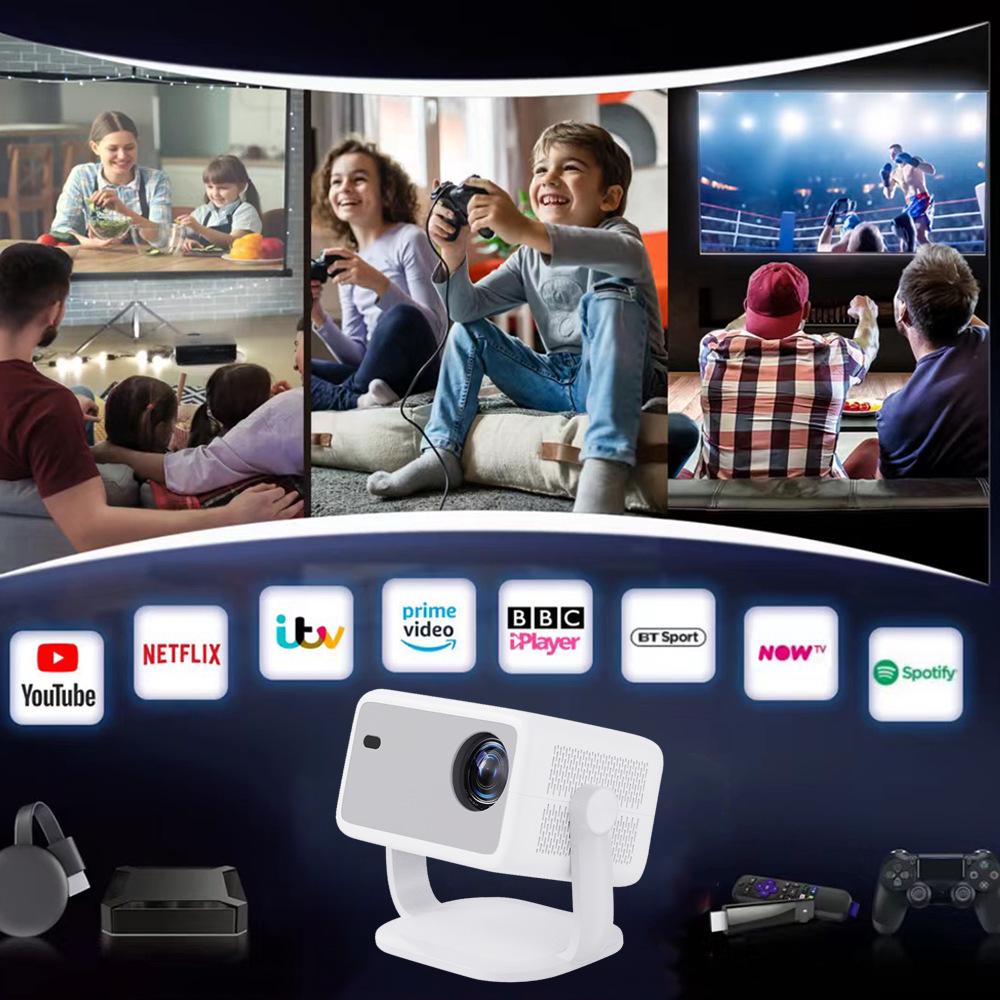 Germany 2026 1080P 360° Rotating Projector with Stand, 4K Wall Projection for Home Parties