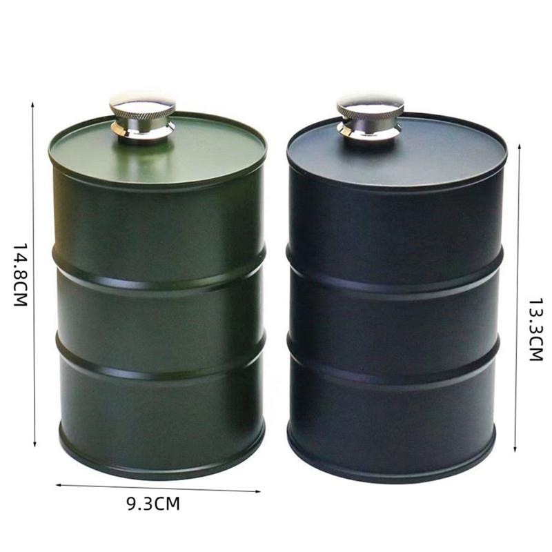 750Ml Stainless Steel Hip Flask Travel Barrel Wine Pot Bottle Outdoor Personalized Cylindrical Shape Wine Barrel Jug