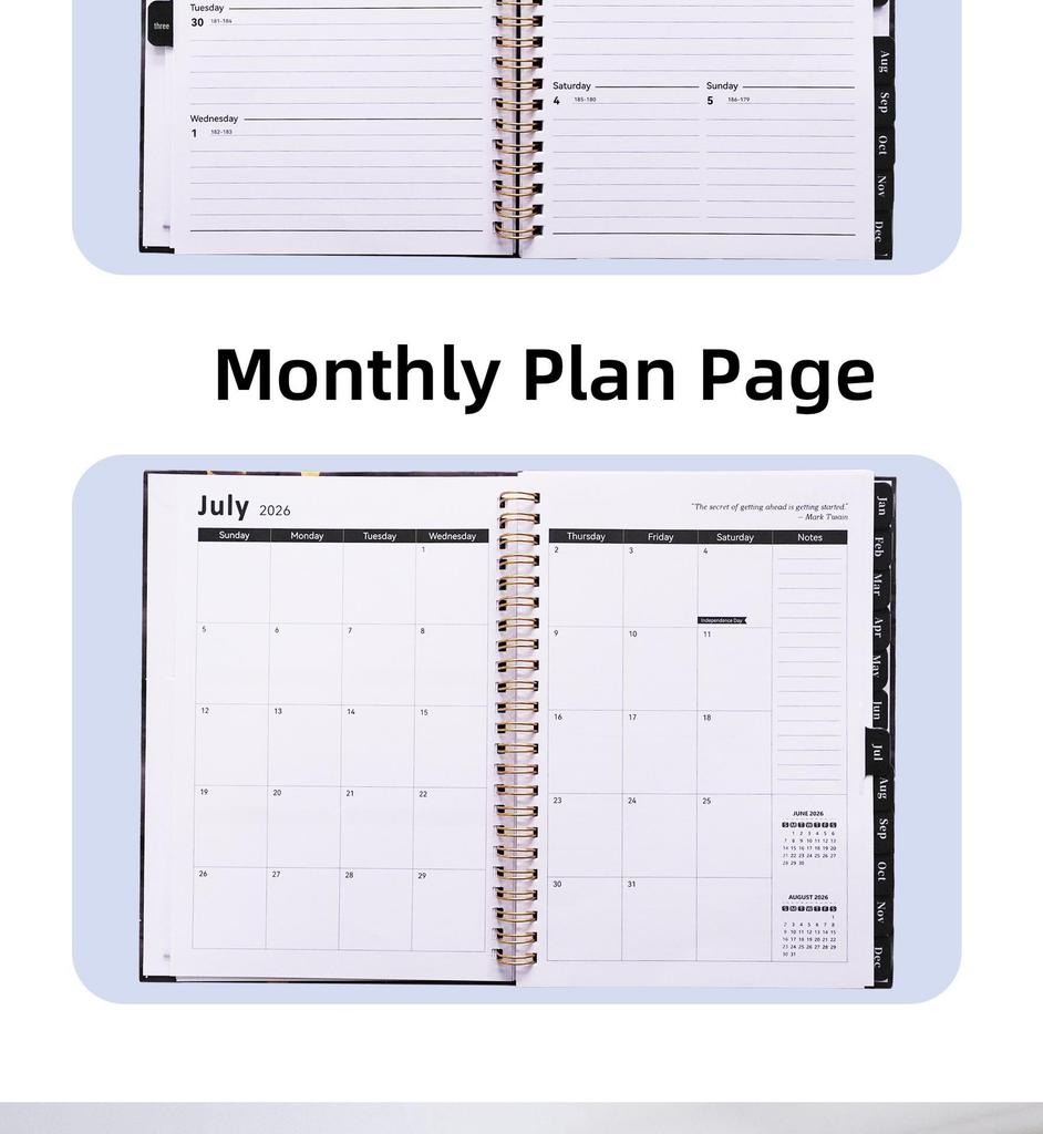 A5 Spiral Notebook: Customizable English Weekly Planner