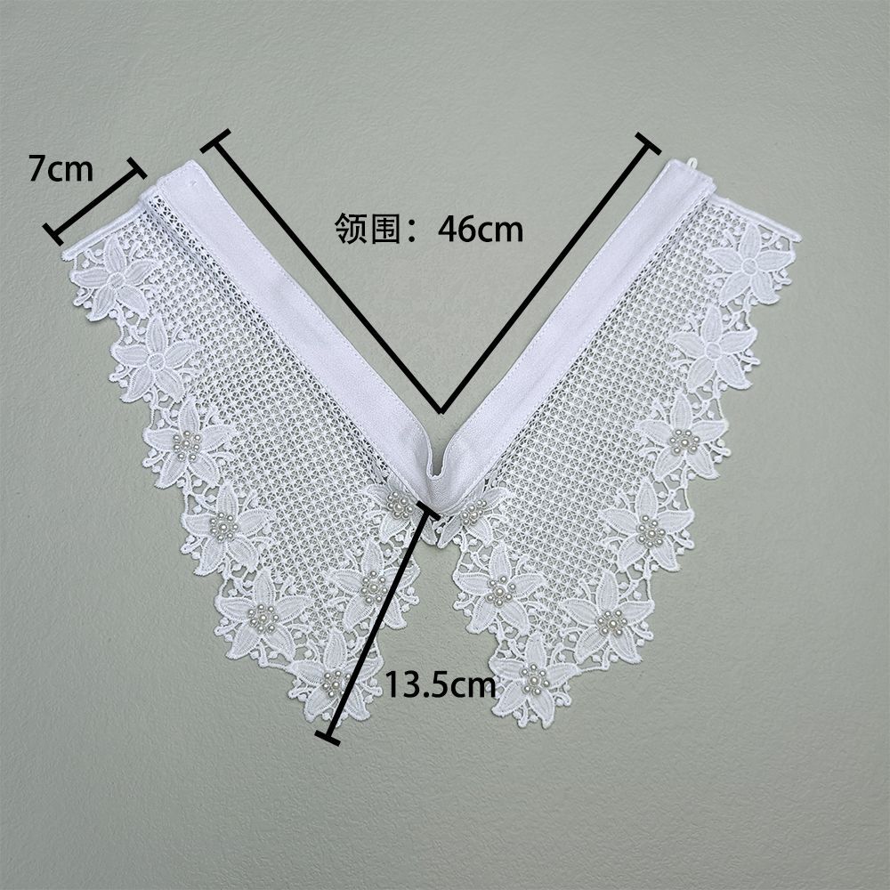 Outer Front Button-Up Shirt Collar Korean Version White Shirt Collar Versatile Hollow Lace Collar Fake Collar Niche Decorative Collar
