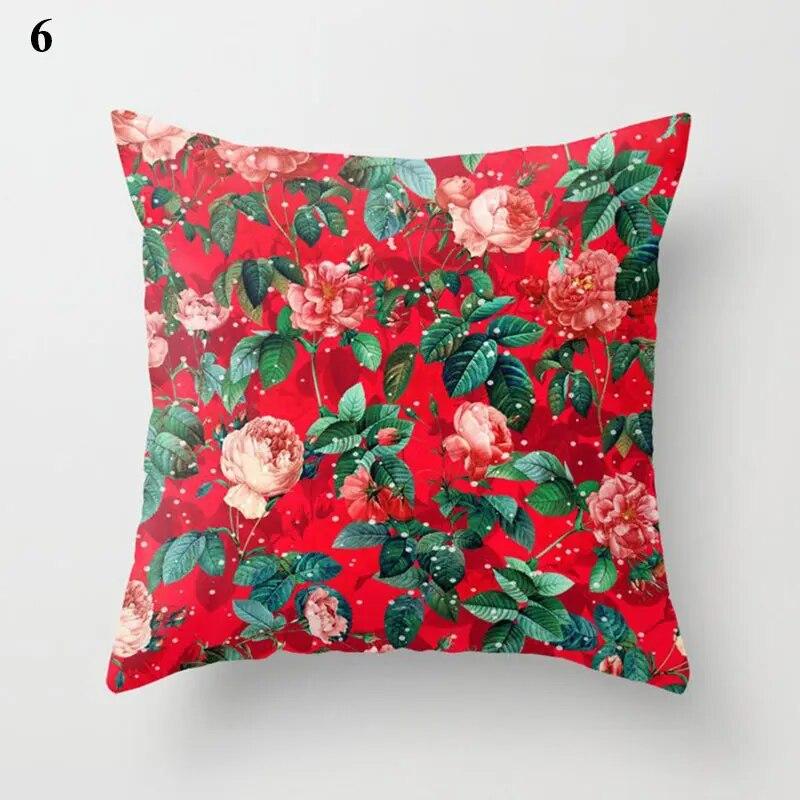 Red Cushion Cover Geometric Print Pillowcase  Wedding Decor