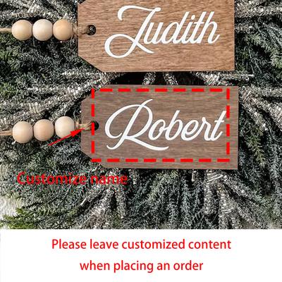 Etiquetas Personalizadas para Meia de Natal 3 Peças em Madeira Etiquetas de Nome para Meia de Natal Etiquetas de Presente Estilo Fazenda Decoração de Lareira de Natal Árvore Estilo Fazenda