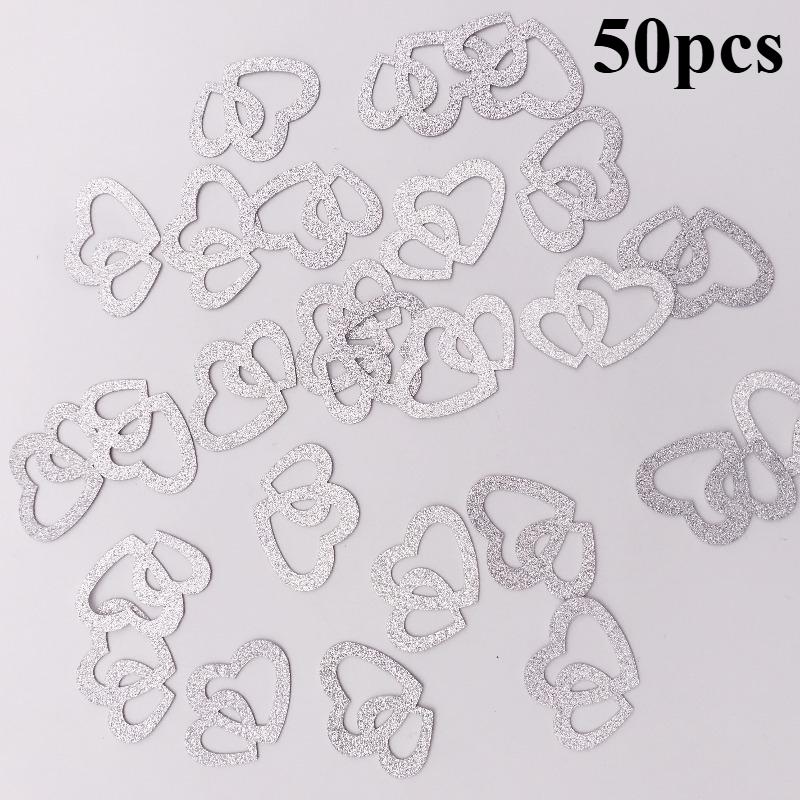 50pcs Golden Heart-Shaped Confetti for Wedding & Party Decorations | Glitter Paper, Onion Paper for Valentine's Day,Mother's Day
