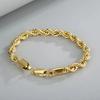 Gold Plated 925 Silver 4MM Chain Bracelets for Men Women Unisex Simple Charm Bracelet Wedding Party Gift 20cm 8in