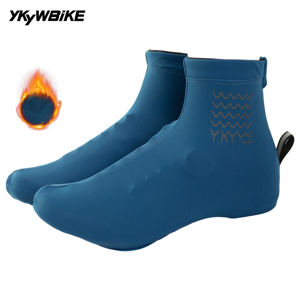 YKYWBIKE 2026 Cycling Shoe Cover Thermal Fleece Road Bike Overshoes Windproof MTB Warm Bicycle Shoes Covers