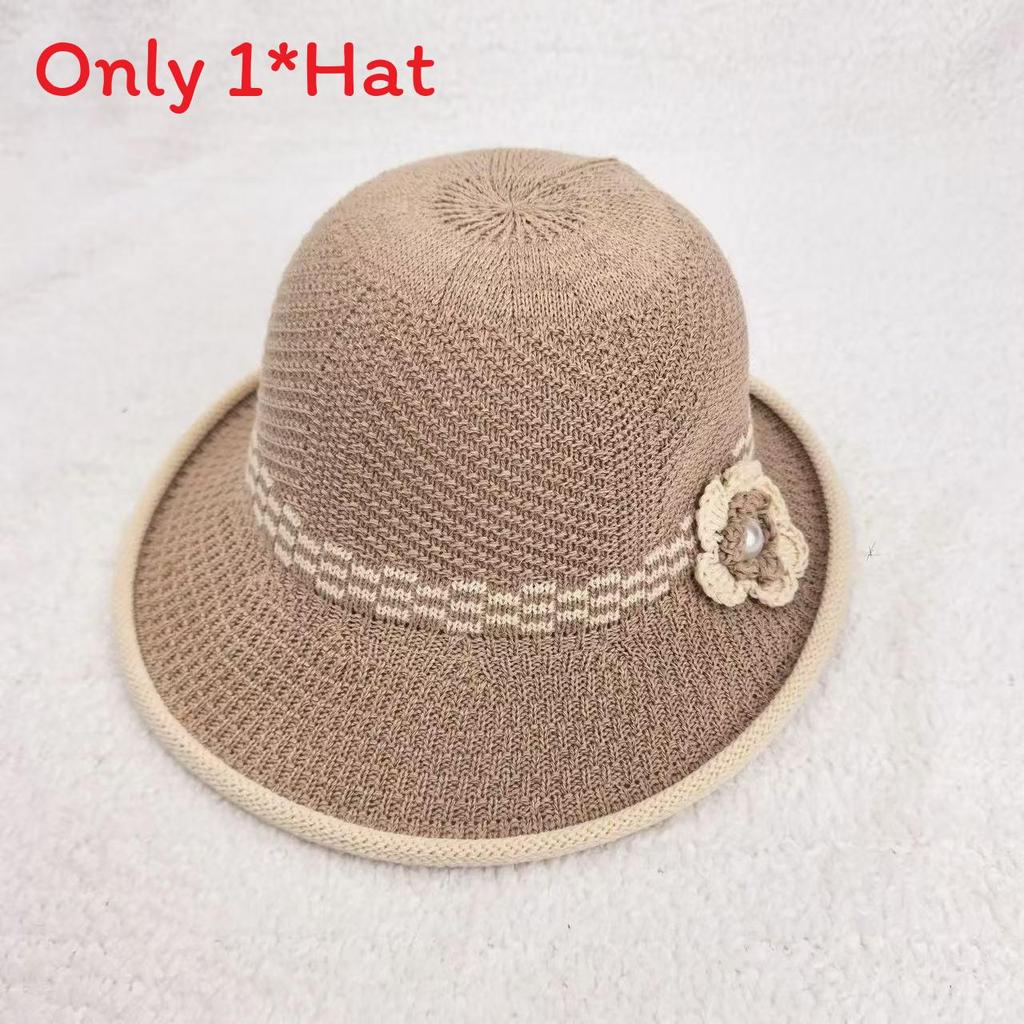 Sun Protection Hat For Women With Embroidered Flower Pattern Outdoor Summer Foldable Breathable Polyester