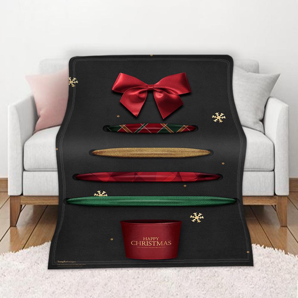 3D-Flanell-Überwurfdecke mit weihnachtlichem Thema, weich, leicht, warm, für Wohnzimmer, Schlafzimmer, Bett, Sofa, Couch, Kinder und Erwachsene, Geschenke
