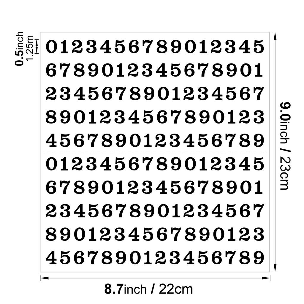 0.5-inch Digital Sticker Small Size Waterproof Vinyl Office Industrial Number Identification Date Digital Sticker