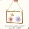 2Pcs Square Metal Glass Photo Frame Wall Hanging Natural Dried Flower Holder Display Frame For Living Room Decoration