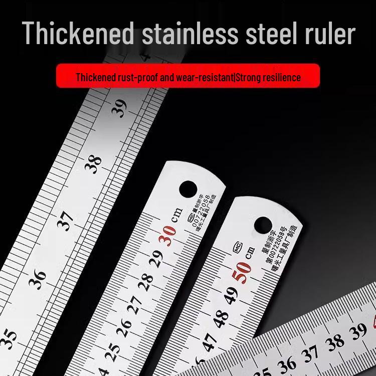 

Линейка из нержавеющей стали: Утолщенная линейка 1,5 м, 2 м, Варианты длины 20/30/50 см в наличии Thickened Steel Ruler 20cm - 1 piece