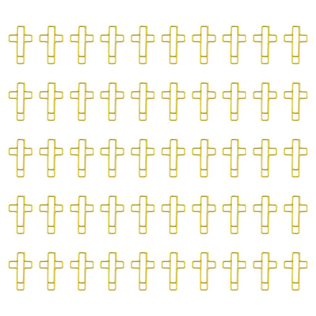 50 Pcs Crosses Shaped Paper Clips Metal Paperclips Bookmarks Office Clips Planner Clips Office Supplies for Student