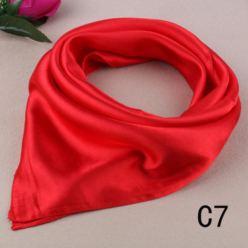 Solid Color Small Silk Scarf Small Square Scarf Women'S Season Professional Decoration Satin Small Gauze Scarf Japan And South Korea