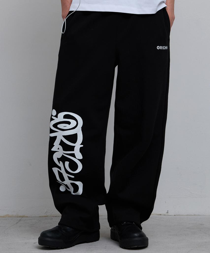 Olai Graffiti Print Baumwoll-Jogginghose_Schwarz