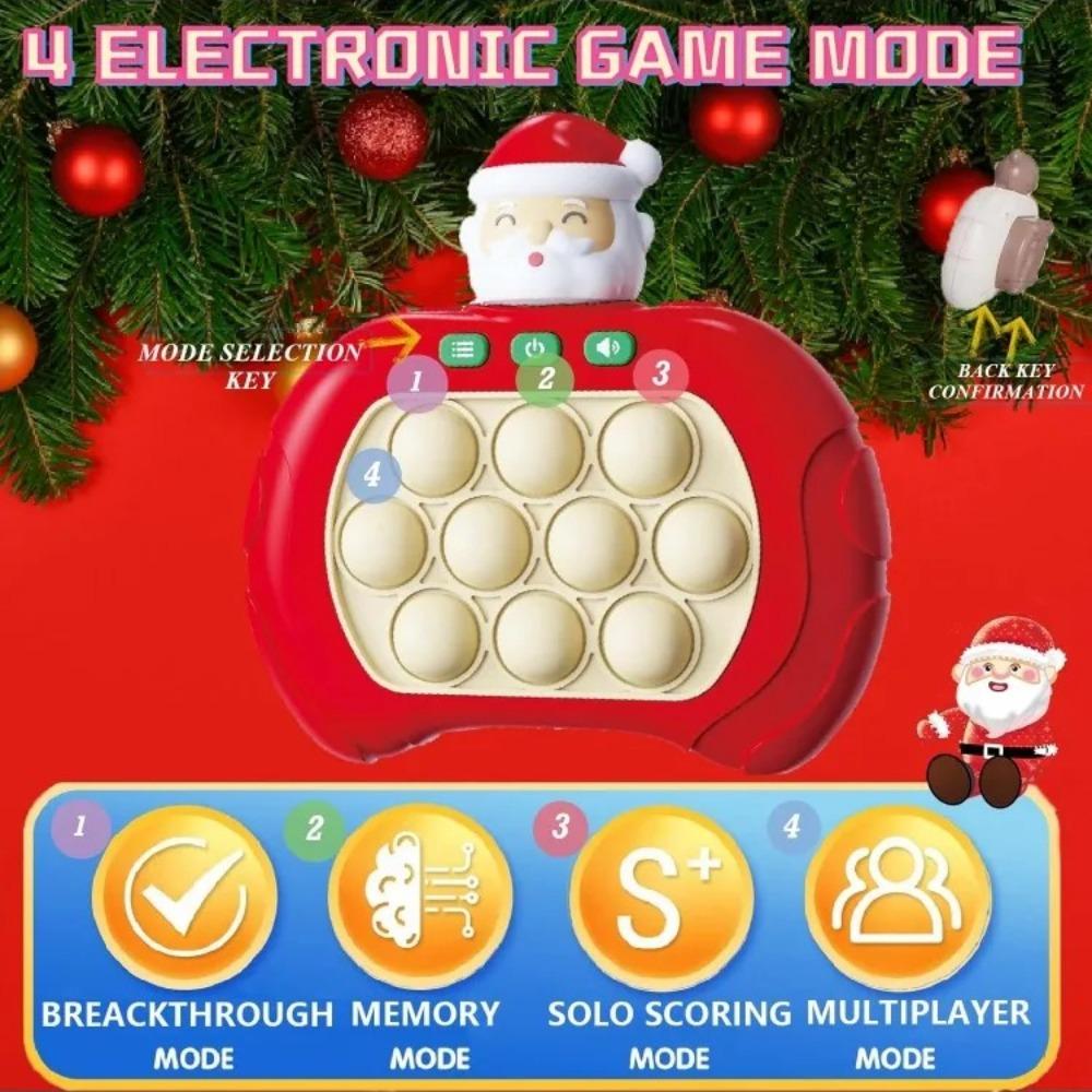 Quick Push Pop Fidget Toy for Christmas Santa Claus Pop Bubble Game Controller Handheld Puzzle Sensory Toy for Kids Boys Girls