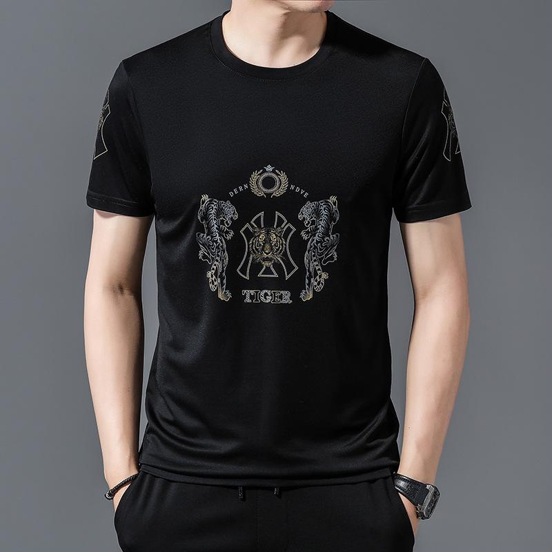 

Летняя мужская модная рубашка с короткими рукавами для молодежи и людей среднего возраста. Футболка с круглым вырезом и принтом. Топ с короткими рукавами. XXXXL