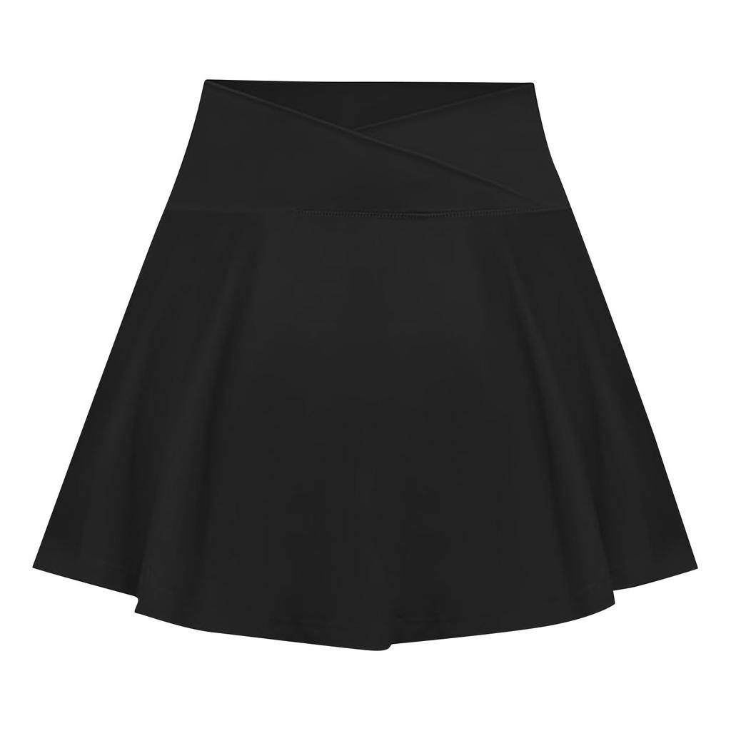 Demi-jupe courte décontractée taille haute pour femmes, couleur unie, jupe de sport plissée