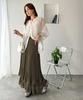 Elegant Japanese-Style Double-Layer Pleated Chiffon Skirt, Slimming and Versatile with an Elastic Waist