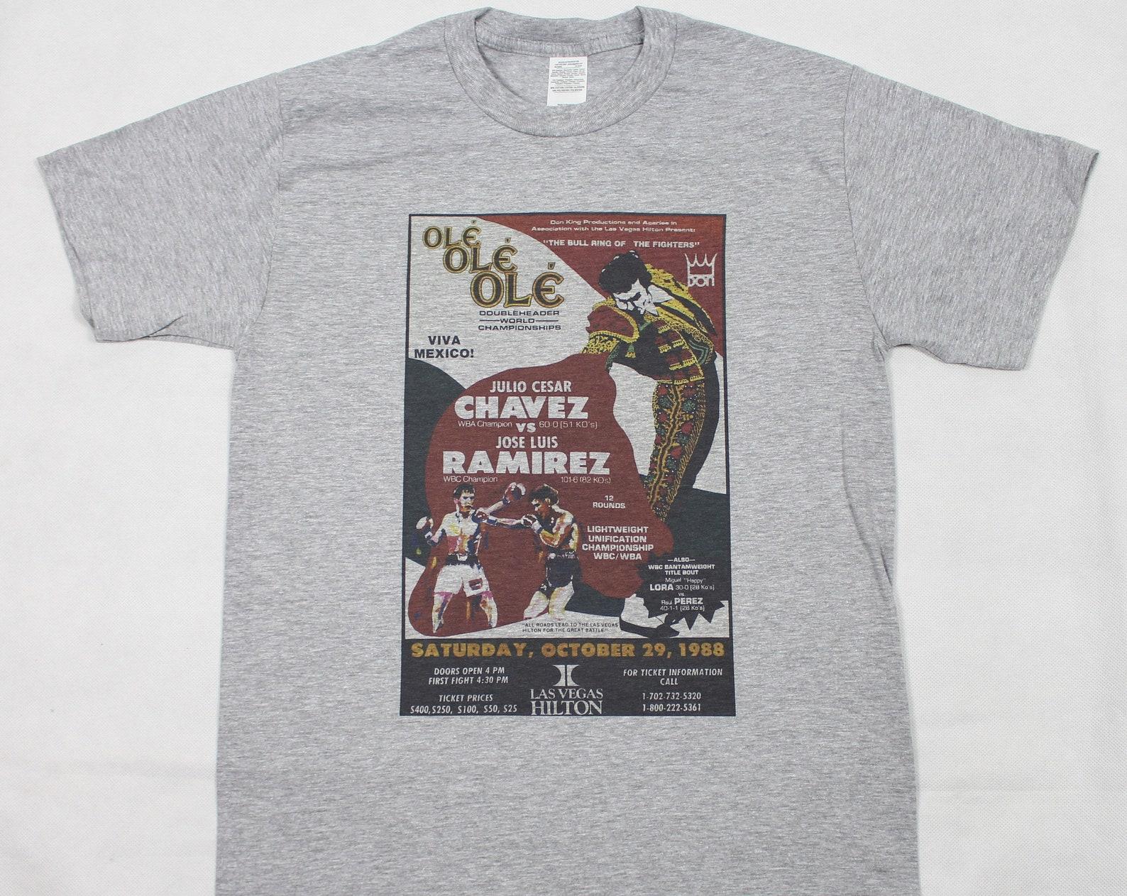 Julio Cesar Chavez Vs Jose Luis Ramirez fight poster White T-Shirt sizes available S-3XL 3XL