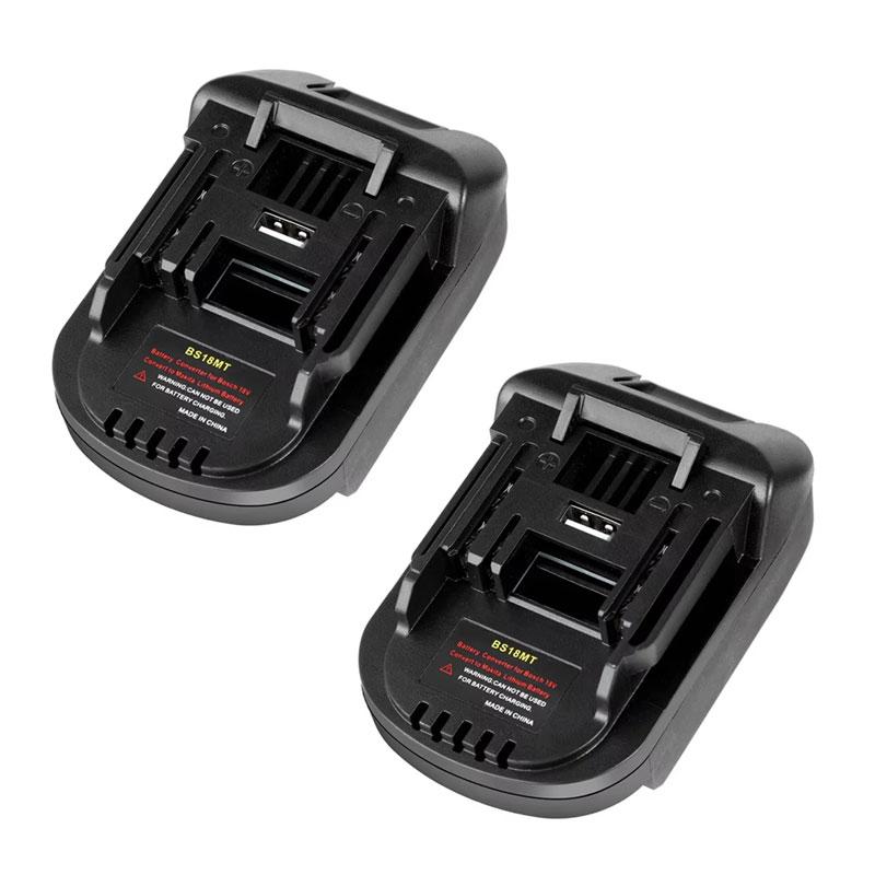 1/2Pcs BS18MT Battery Converter For Bosch 18V Li-ion Battery Converted To For Makita 18V Power Tool With USB Adapter