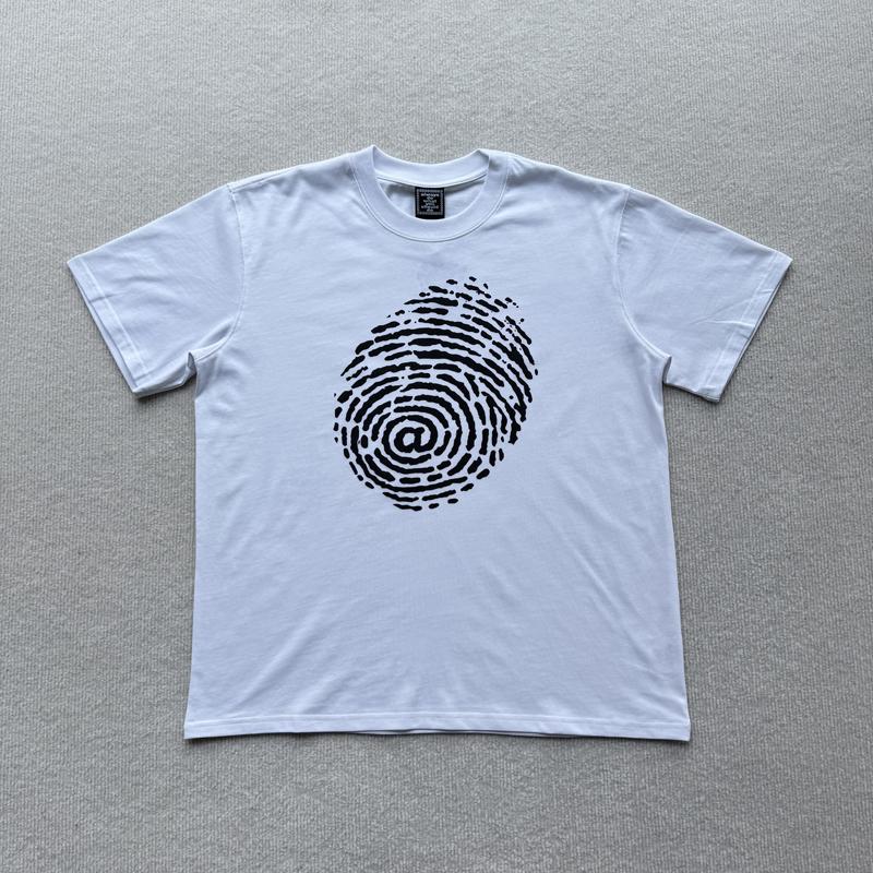 Minimalist Fingerprint At Symbol Print Tshirt Simple Aestheticgraphic Tee Unisex Cottonoversizedshortsleevestreetwearcasualtops