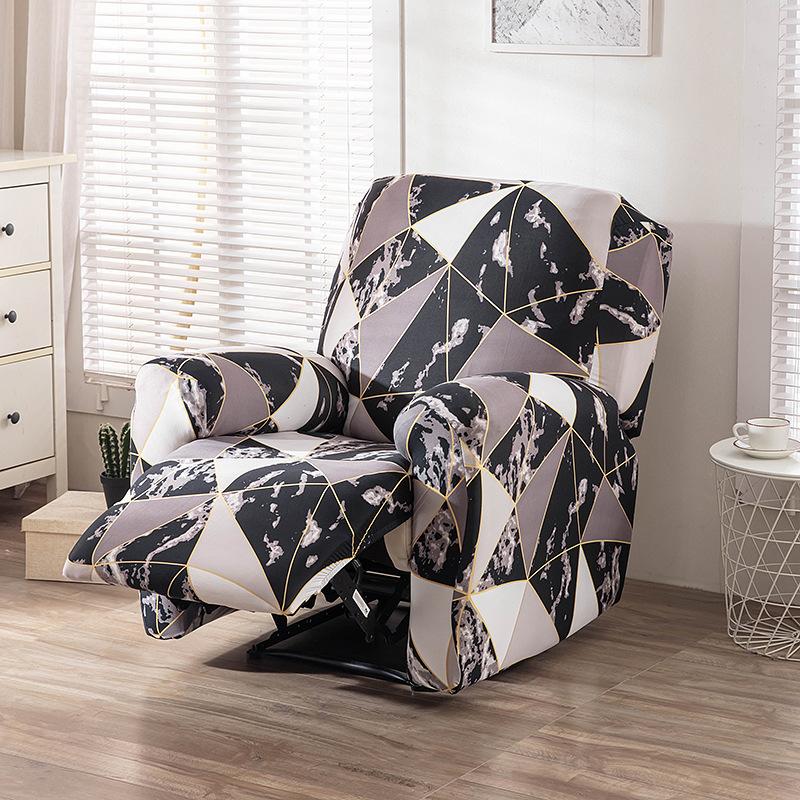 4pc/set Milk Silk Stretch Recliner Sofa Covers Printed Elastic Armchair Chair Slipcovers for Living Room Furniture Protector