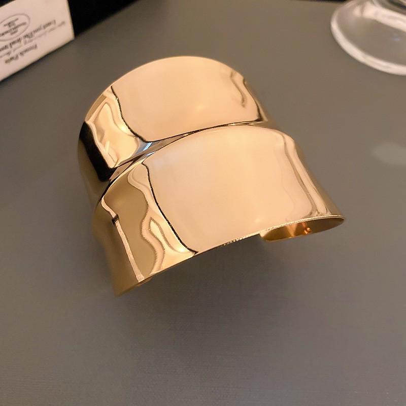 European-American Irregular Concave Bangle: Chic, Cold Style Luxury Bracelet for Women