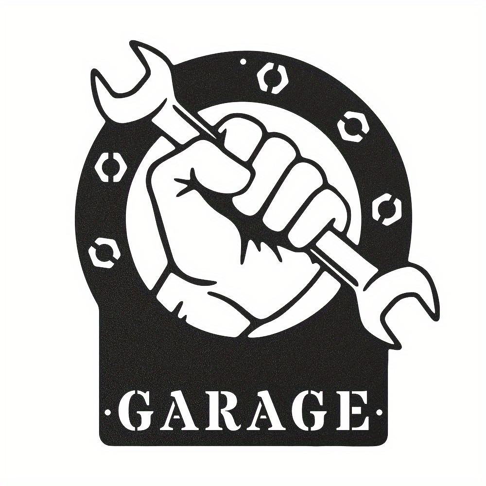 Metal Wall Sign Custom Garage Door Decor Personalized Name Plate Industrial Home Art
