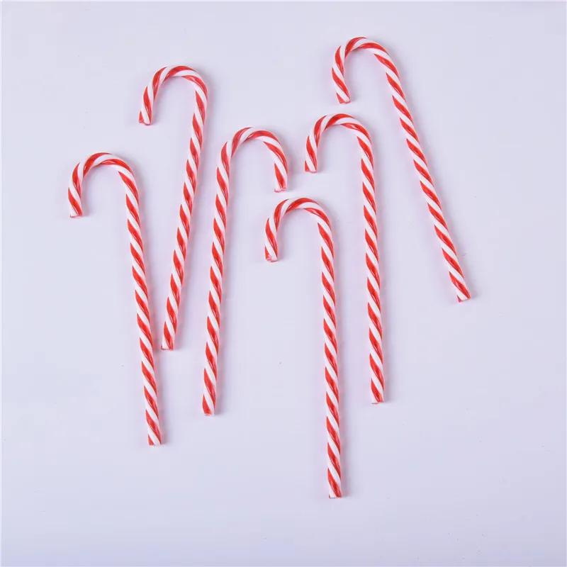 24/6PCS Mini Candy Canes Miniature Christmas Tree Decor Peppermint Swirls Pendant DIY Scrapbook Craft Gift Home Party Navidad
