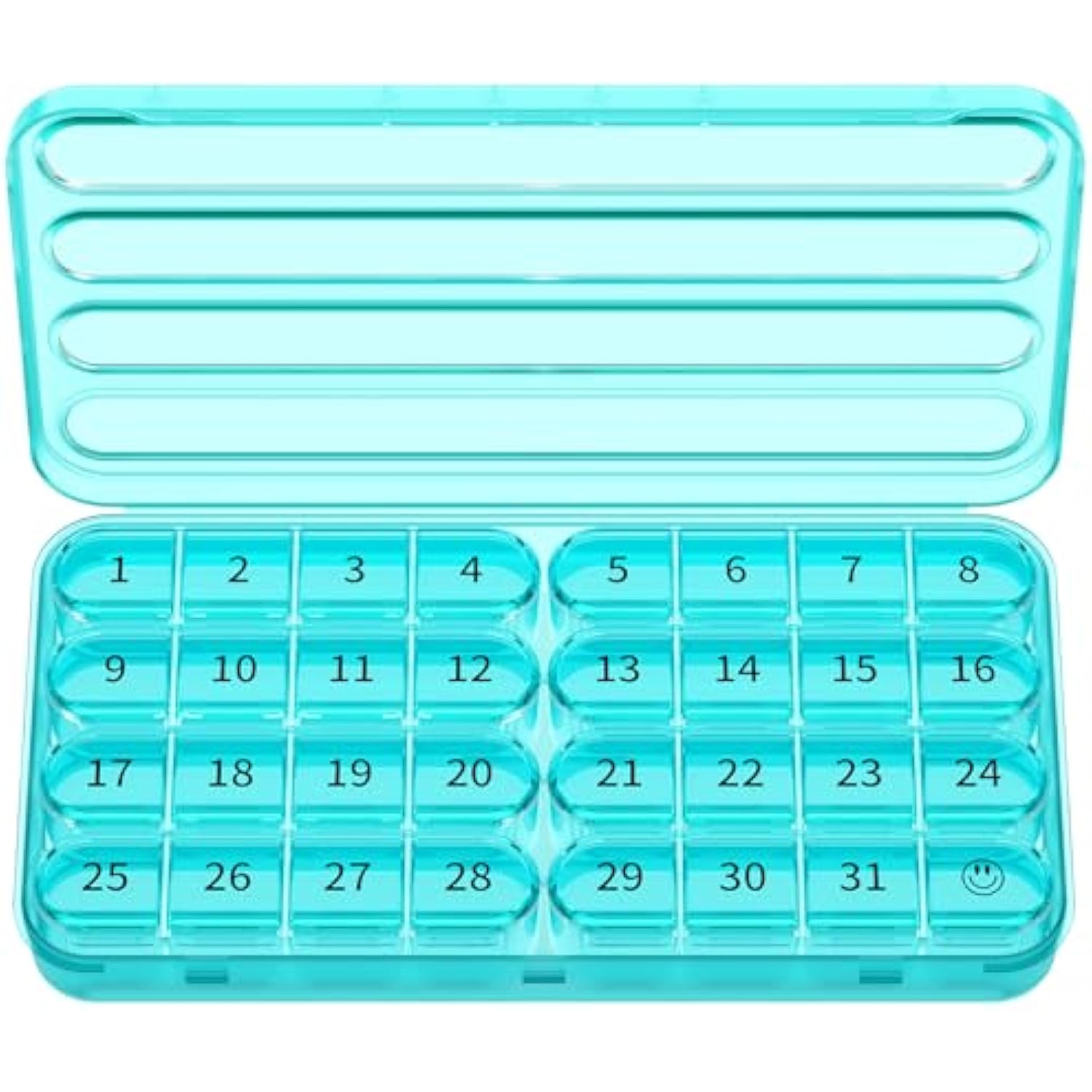 

Monthly Pill Organizer 1 Time a Day,Large Monthly Pill Box,1x Daily for Travel Never Refill 31 Day Daily Medcine Container ціан
