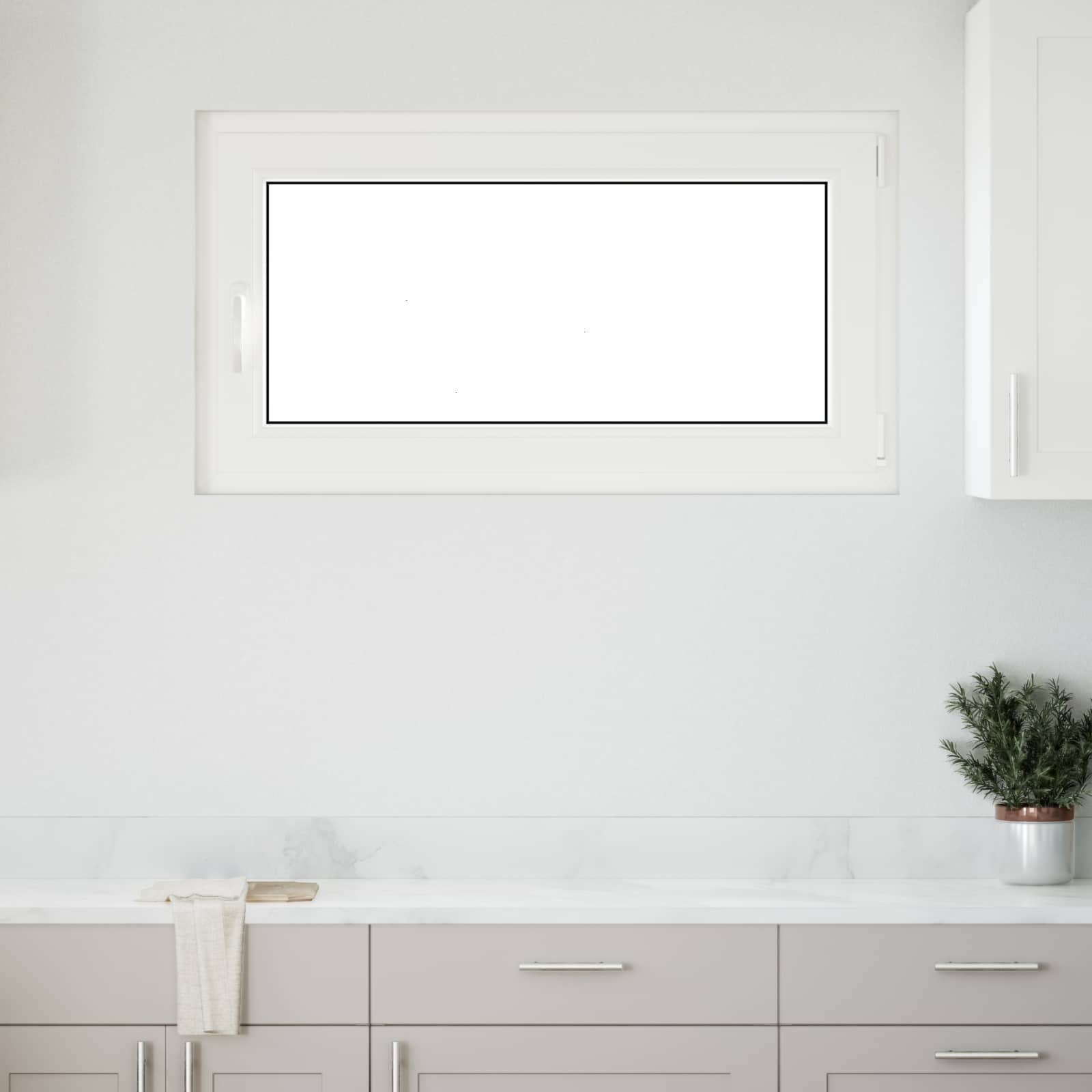 Kellerfenster RISOR 110 x 70 cm PVC und Glas Weiß