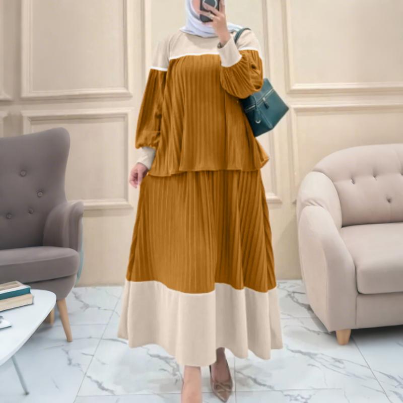 ZANZEA Women Long Sleeve Blouse and Skirts Casual Two Piece Suit Sets