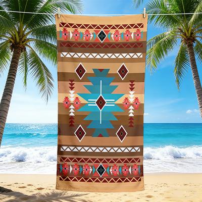 1Pc Native American Beach Towel, Quick Dry, Multi-Use for Beach Pool Gym Yoga Home Travel, Christmas, Halloween, Xmas Gift ES92934