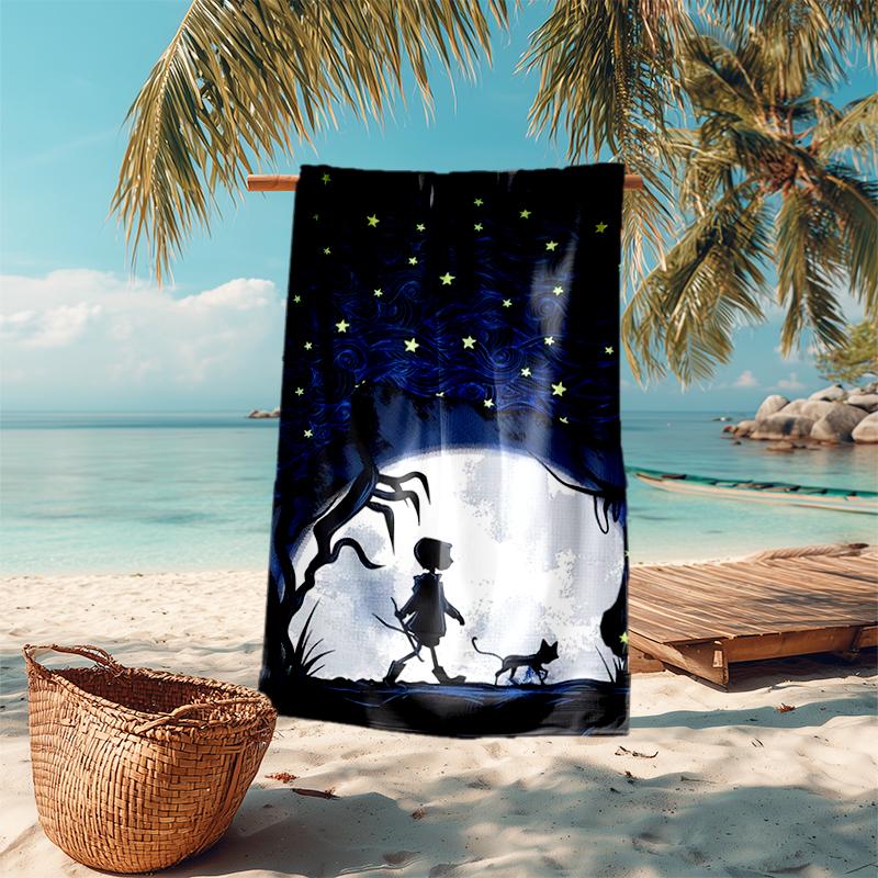 Coraline Beach Towel Outdoor Camping Beach Towel for Vacation Swim Outdoor Pool Absorbent Bath Towel