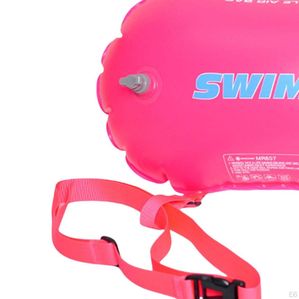 Aquatic Swim Buoy with Waterproof Bag And Adjustable Waist Belt, Double Inflatable Cushion