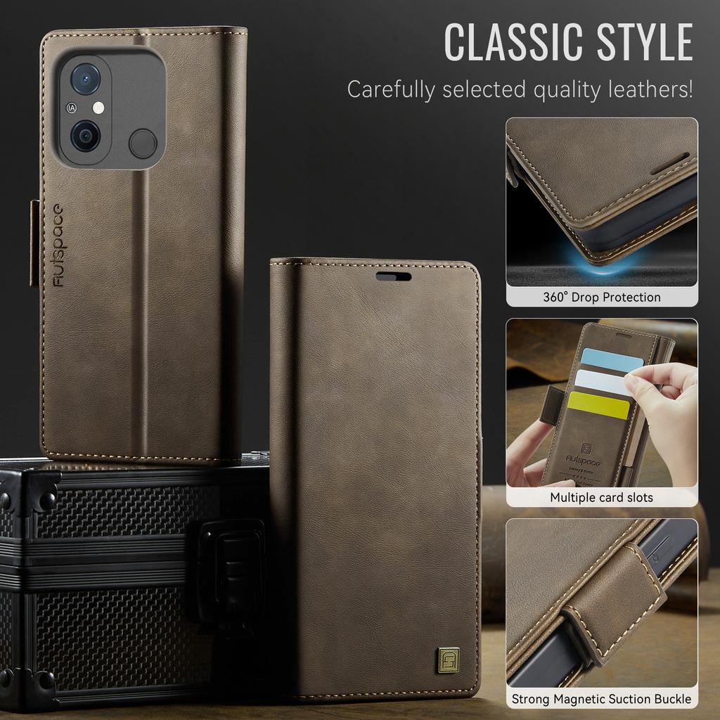 For Xiaomi Redmi 11A Wallet Case with Card Slots & Kickstand, 360° Protection Leather Case