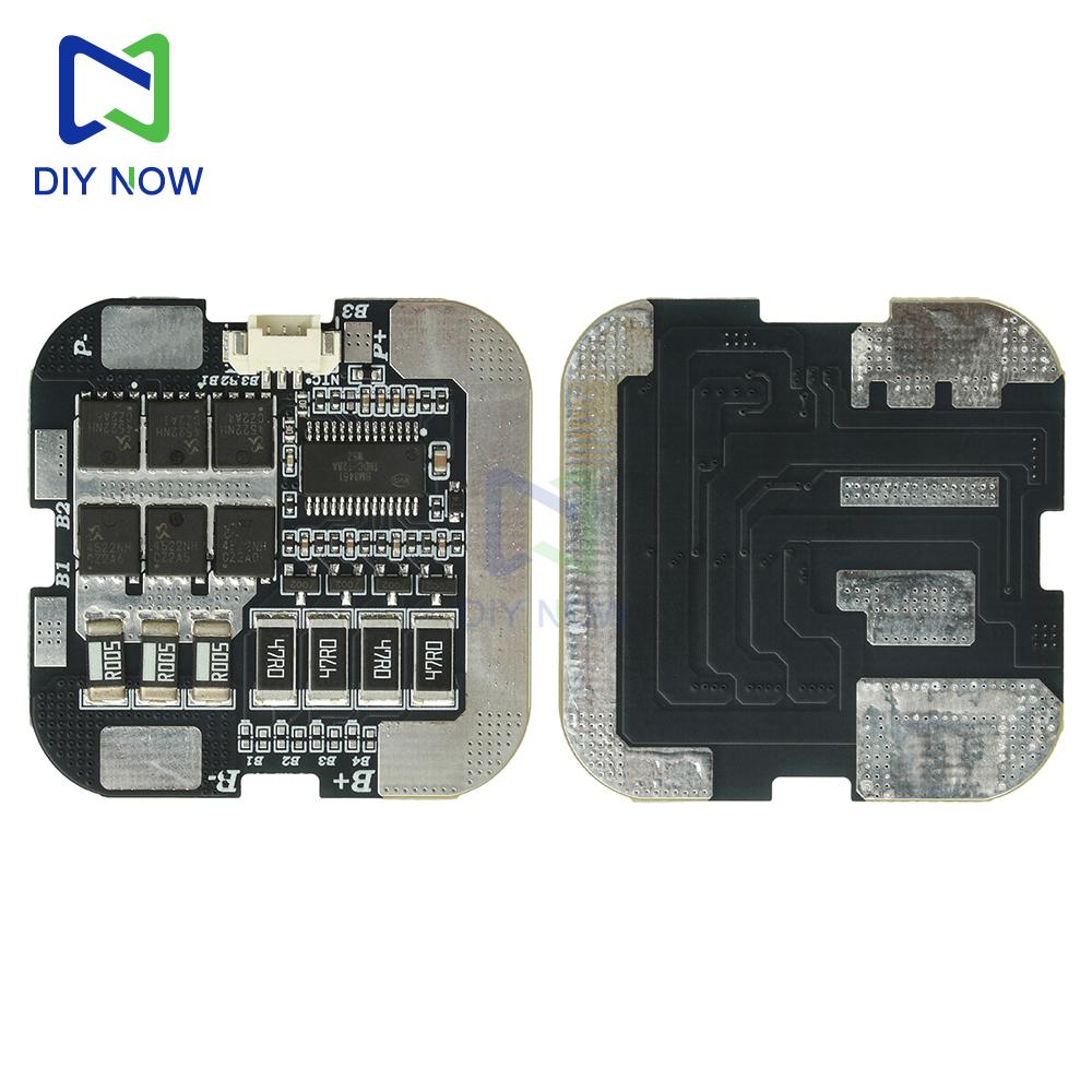 3.7V 4S 60A BMS with balanced protection board for 21700/18650 lithium batteries and built-in temperature control protection