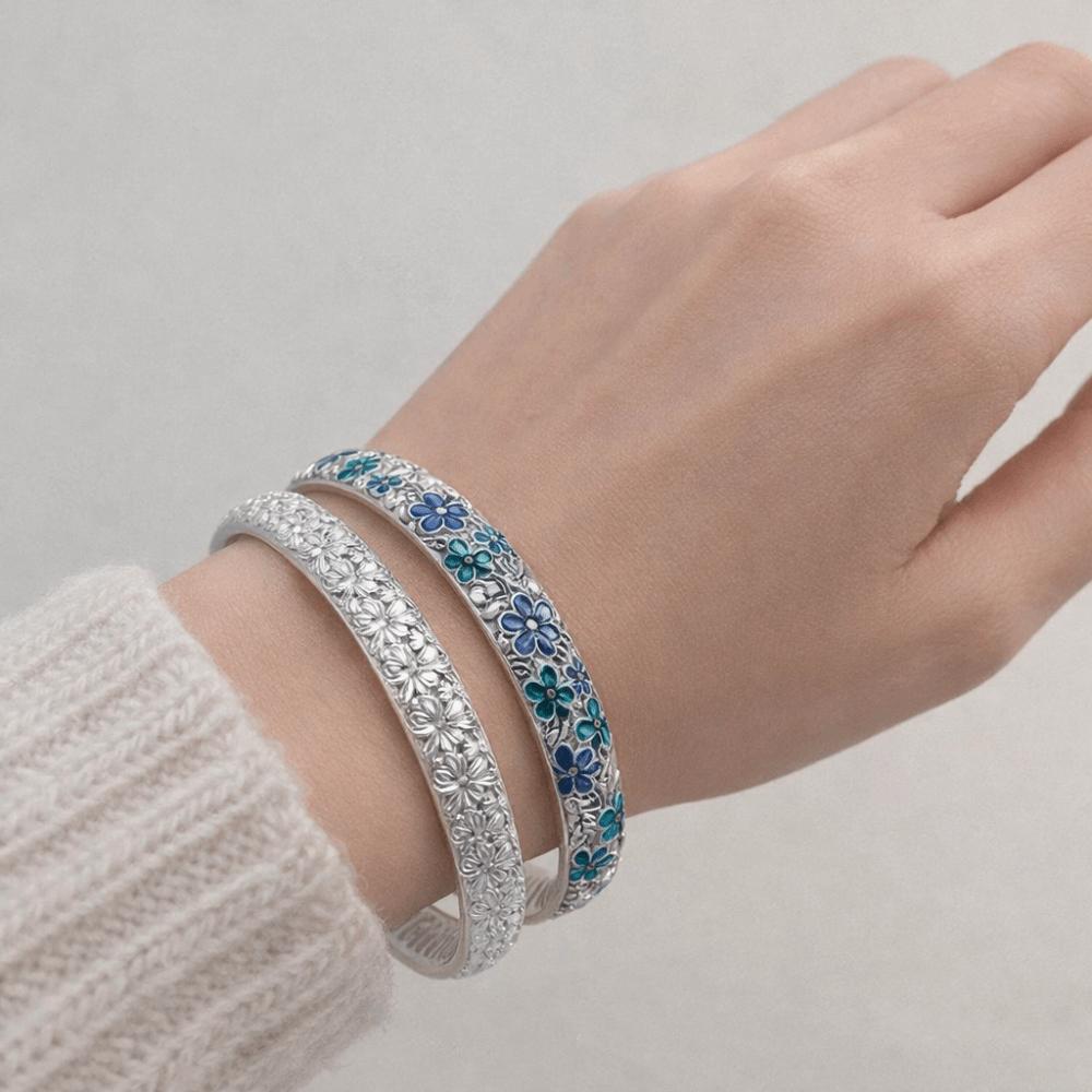 Traditional Women's Hand Bracelet Classic Cuff Bangle Bohemian Chinese Cloisonne Bracelet  Women