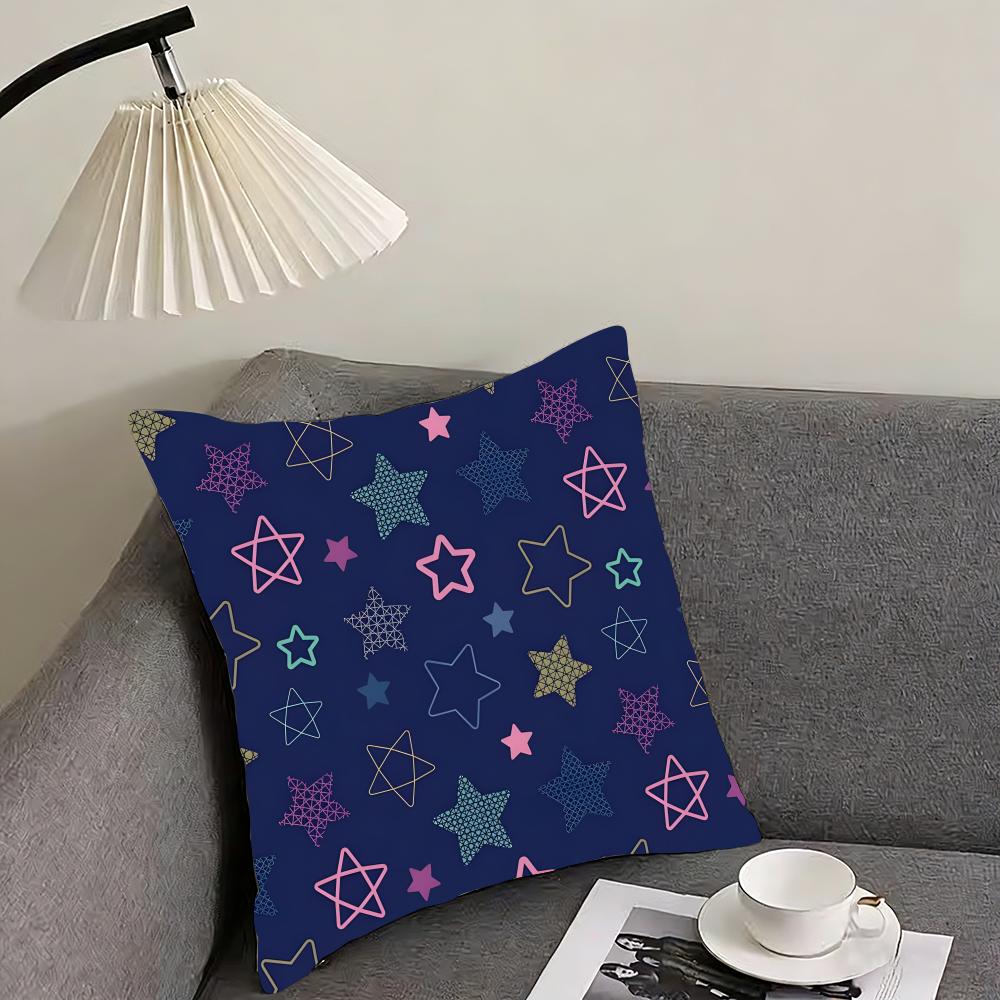 Stars Fashion Cushion Cover Pillowcase Ultra Soft Skin Friendly Fabric Cloud Like Comfort & Concealed Zipper