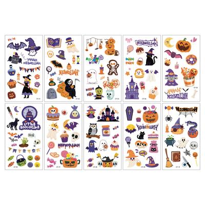 Cartoon Spider Pumpkin Halloween Tattoo Sticker Premium Sense Holiday Party Children's Temporary Tattoo Sticker