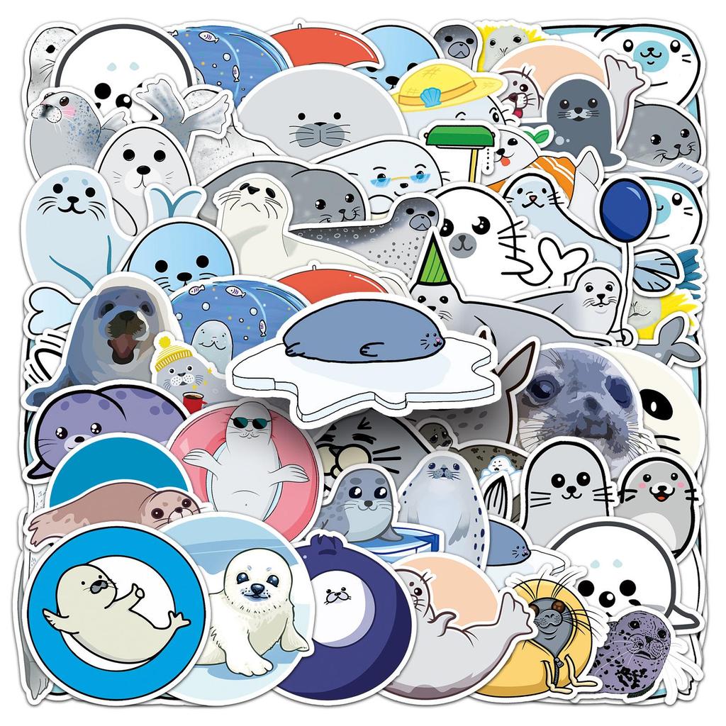 50 Cute Animal Graffiti Stickers for Water Bottles, Phone Cases, and Suitcases