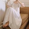 Pinkgoddess Retro French Square Neck Nightgown - Women's Summer Short Sleeve Princess Homewear