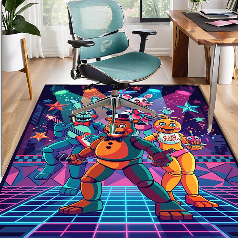 Five Nights at Freddy's Pattern Rug, Indoor/Outdoor Mat, for Picnic, Gameroom, Bedroom, Office, Living Room, Home Decor Carpet, Birthday Gift