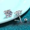 0.3-2CT Moissanite Earrings 925 Silver Round Cut Stud Earrings Piercing Earrings for Men and Women Fine Jewelry
