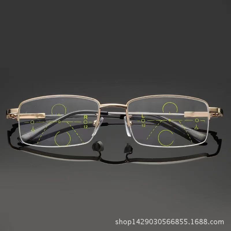 Progressive Men'S Eyeglasses Frame Multifocal Reading Glasses Anti Blue Light Eyewear Near Far Sight Glasse Escuadras De Metal+4