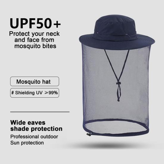 Cappello zanzariera per uomo donna a tesa larga protezione solare cappelli boonie con velo protezione a rete dagli insetti per pesca escursionismo