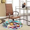 1pc Christmas Eevee Santa Claus Round Carpet - Anime Design, Holiday Gift, Office Chair Mat, Non-Slip Rug for Home Decor, Living Room