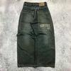 ZYLLO Amerikansk Hip-hop Retro Løse Jeans Dame Y2K Ny Tide Harajuku Høy Midje Vide Ben Bukser Gotisk Vide Bukser Gatebukser