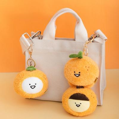 Mini Fruit Sinaasappel Elf Pluche Speelgoed Zacht Pluizig Cartoon Sinaasappel Hanger Mooie Sleutelhanger Tassen Hangende Decoratie Grappig Cadeau Voor Vrienden